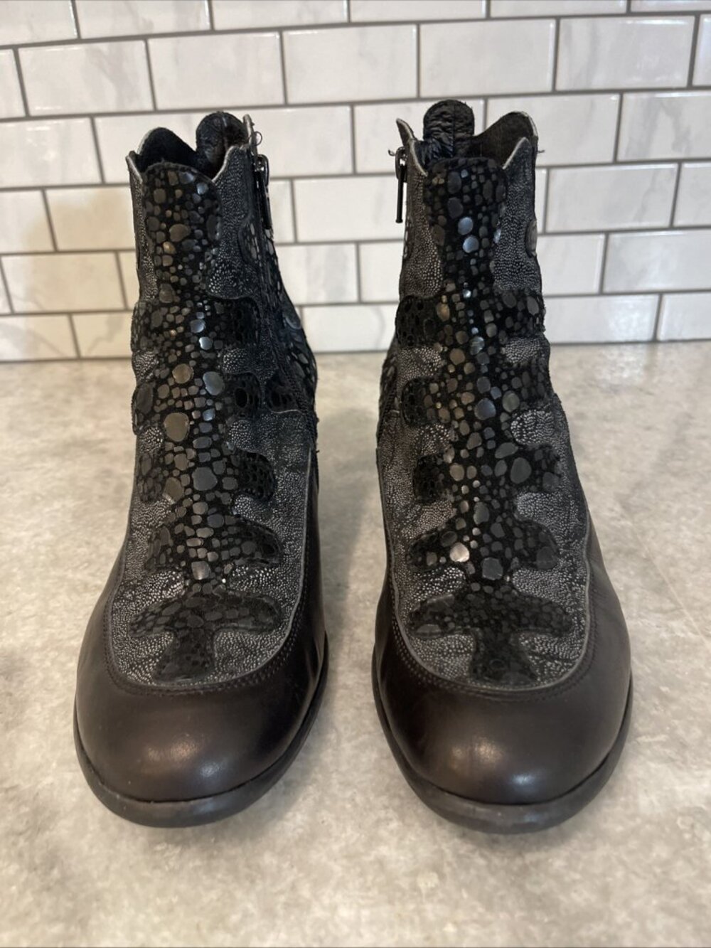 Jan Jansen Boots Womens Size 9 Black Bootie Leather Gothic Advant Garde Eur 39 - Picture 2 of 12